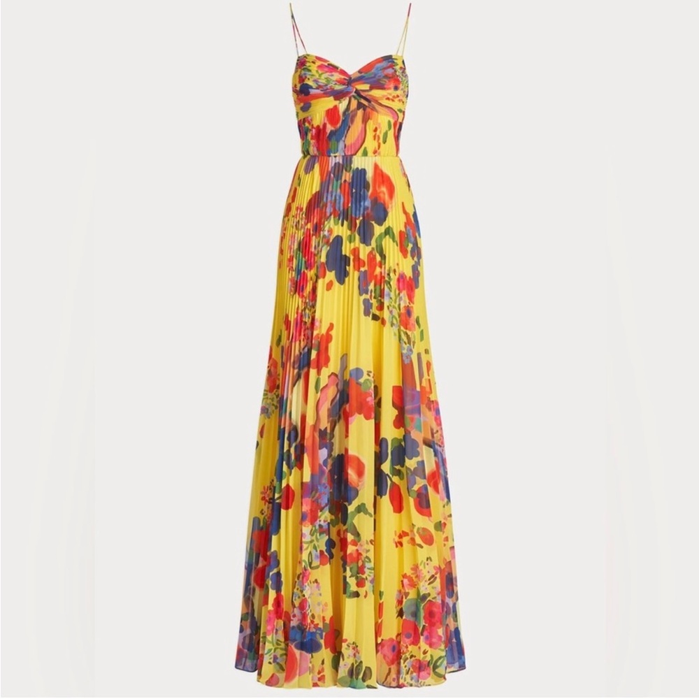 AMUR Dawson Yellow Printed Gown
